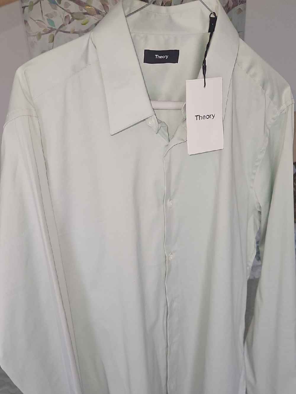 Theory Men's Pale Mint Long-Sleeve Dress Shirt